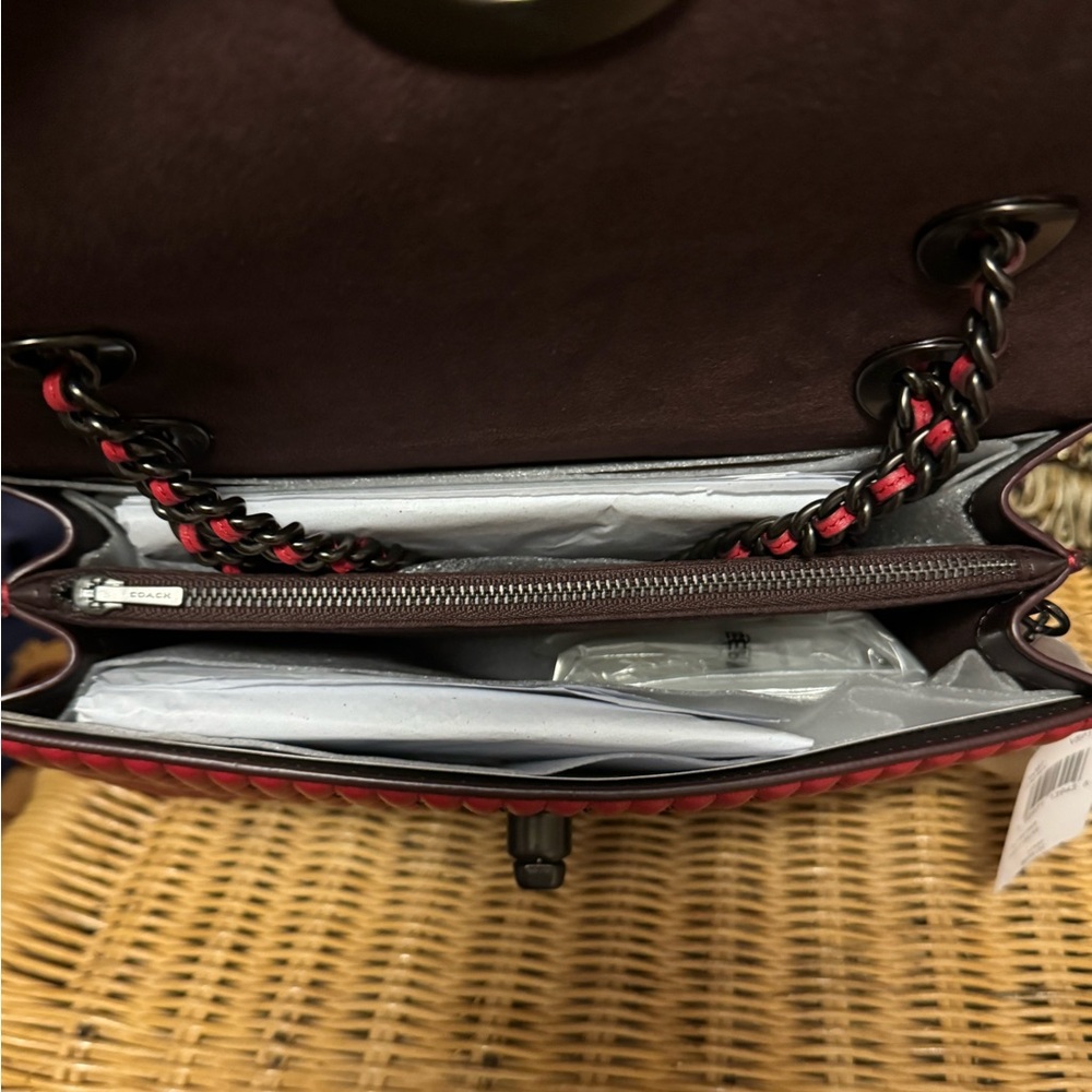 Coach Quilted Rivets Parker - Red Apple - Picture 7 of 7